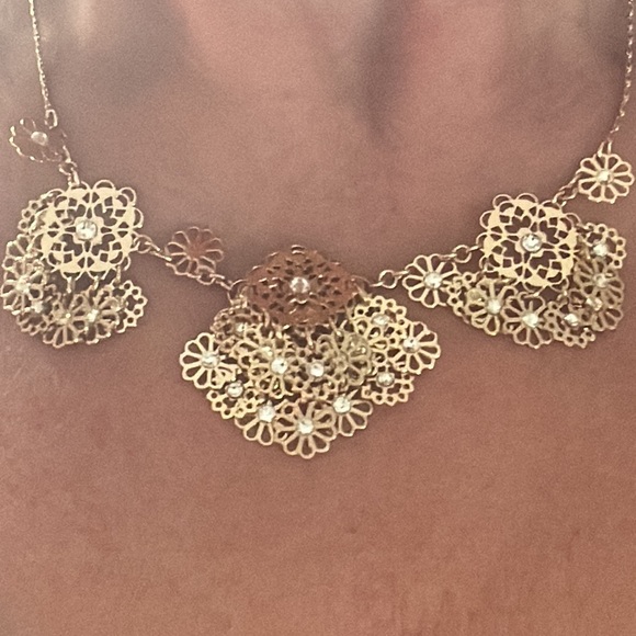 NEW KATE SPADE GOLDEN AGE CRYSTAL FLOWER NECKLACE MINT - Picture 10 of 14
